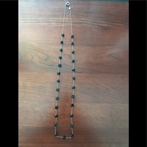 Banana Republic long silver and black necklace